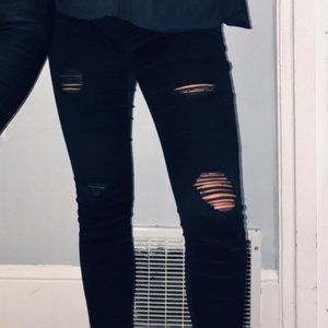 Pacsun stretchy black ripped jeans